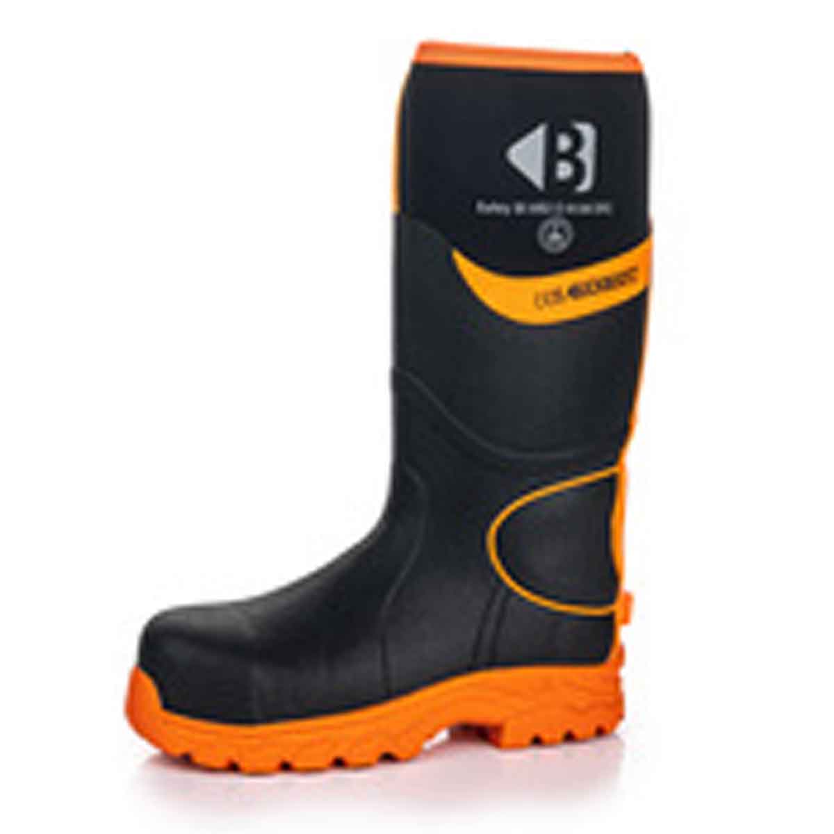 Buckbootz BBZ8000BKOR Black & Orange Wellies